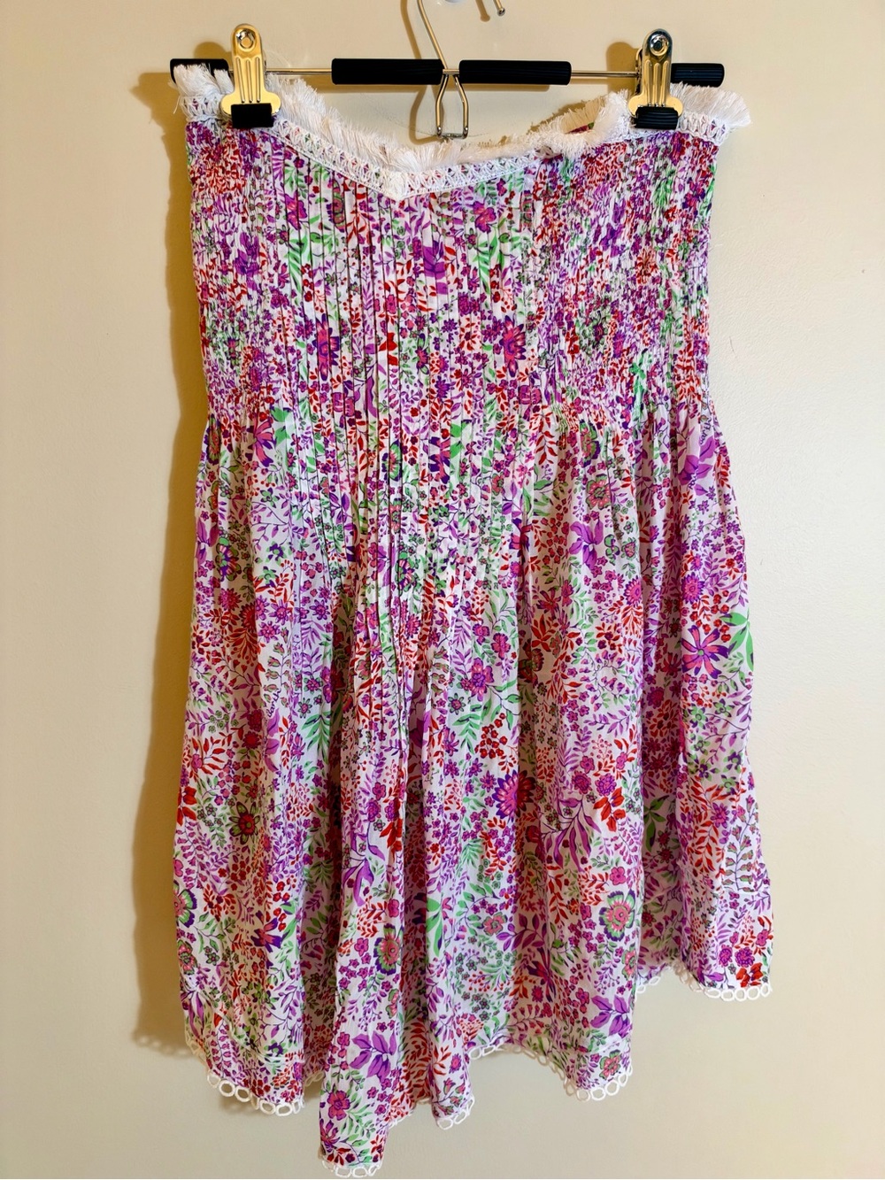 Poupette St Barths Claire Floral Smocked Strapless Women’s Mini Dress